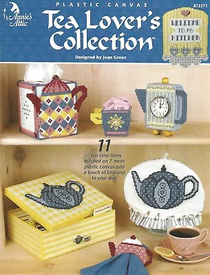 Tea Lovers Collection Plastic Canvas Clock Napkin Ring Tea Caddy Box Memo Board • $7.99