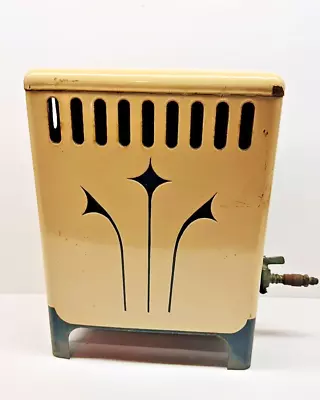 Antique Art Deco Freestanding Beige Porcelain Enamel Gas Room Space Heater 13.5  • $110