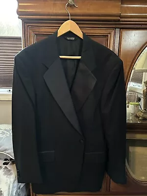 Jos A Bank Formal Wear Tuxedo Blazer Mens Solid Black Size 44R - 100% Wool • $29.99