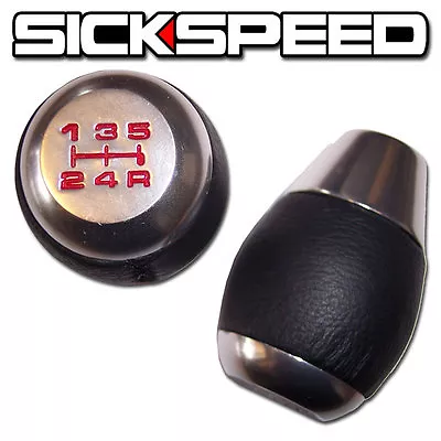 Leather/metal Shift Knob 5 Speed Short Throw Shifter Lever Selector 12x1.25 K03 • $22.85