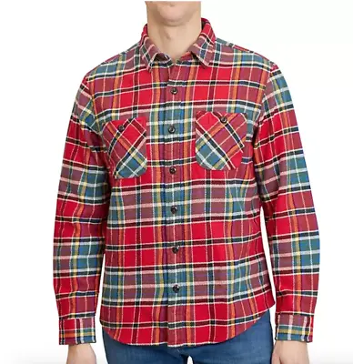 LANDS END Mens Plaid Cotton Rugged Flannel L/S SHIRT  2XL   3XL  (2 Colors) NWT • $21.60