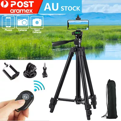 Professional Camera Tripod Stand Mount Remote + Phone Holder For IPhone Samsung • $12.69