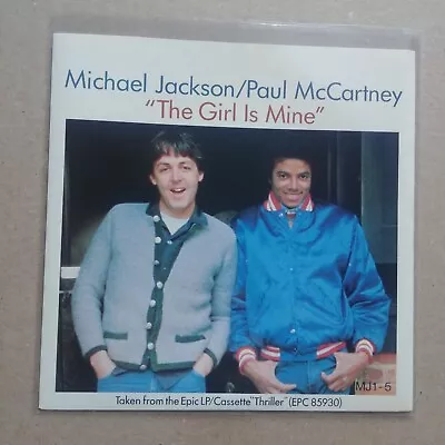 MICHAEL JACKSON The Girl Is Mine 45 RPM UK Red Vinyl 1983 MJ1-5 • $19.95