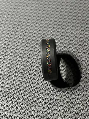 Mens Black Diamond Wedding Band With Fire Opal Size 9.5 • $2000