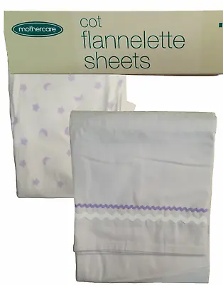 Flannelette Cotton Cot Bed Sheets - Flat - 150x100 Cm - 2 Pack  100% COTTON • £9.83