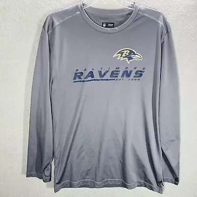 NFL Baltimore Ravens Men's L Shirt Team Apparel Gray Graphic Spellout Logo • $14.84