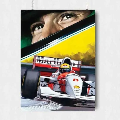  Senna Poster F1 Racing Legend Wall Art Size -a3 A4 • £8.95