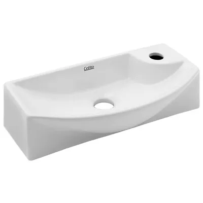 Cefito Ceramic Basin 46x15cm Bathroom Vanity Hand Wash Countertop Wall Sink • $55.39