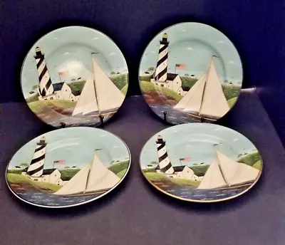 Warren Kimble Plates Ceramic Coastal Breeze. ( 4 ) • $129