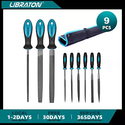 9PC Libraton Metal Files Set For Metal Needle Files Rasps Round Half-round Files • $19.99