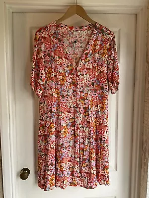 BN Monki Multi Floral Shirtdress Dress Size L • $18.95