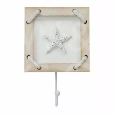 NAUTICAL STARFISH DESIGN Wooden White Kitchen/Bathroom Wall Hook/Towel Holder • £12.99