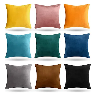 £4.19 • Buy Plush Velvet Cushion Covers Plain Pillow Case Home Sofa Decor Cushion Cover UK