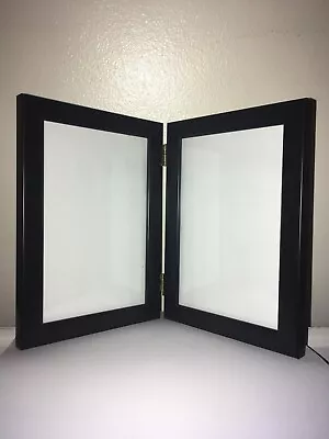 £4.99 • Buy Black Twin 2 Picture Vertical Double Hinged Folding Photo Frame 6 X 4 Gift 4x6