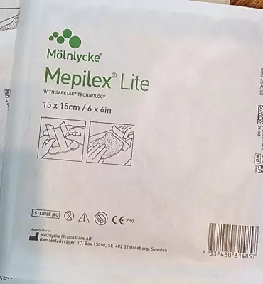 Molnlycke Mepilex Lite 6 X 6  - Lot Of 4 Sheets - 284390 • $19.99