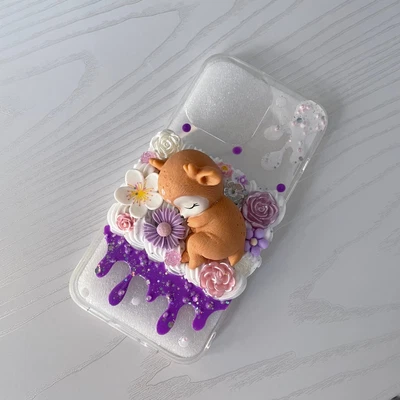 $40 • Buy Sleeping Reindeer Decoden Phone Case Handmade Diy