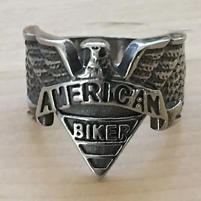 Mens American Biker Ring Motor Cycles 316L Stainless Steel Sizes 10-11-12 • $12
