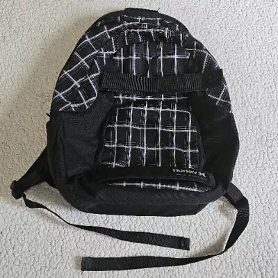 Hurley Honor Roll Backpack Black Dual Skate Straps Media Sleeve Logo #HA-11266 • $18