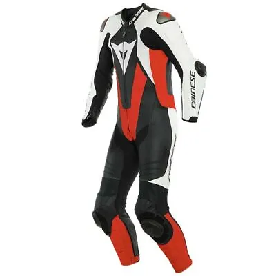$1528.99 • Buy Dainese Laguna Seca 5 1pc Leather Motorcycle Race Suit Black White Fluo Red