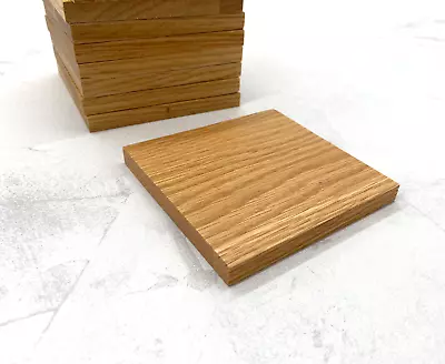 Wooden Oak Square Pieces | Coasters Crafting Engraving | 9 Units • £11.95