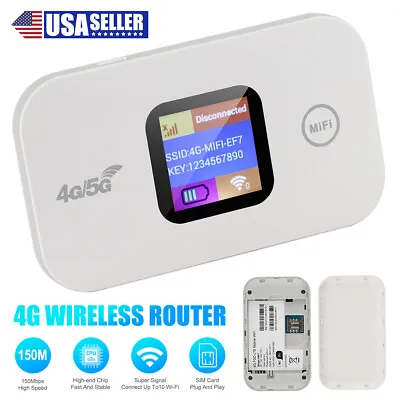 Portable LTE 4G Wireless WiFi Router Mobile Broadband MIFI LCD Hotspot  2100 MAh • $23.99