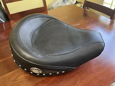 Wide Studded Touring Motorcycle Seat King Mustang Comfort • $52.50