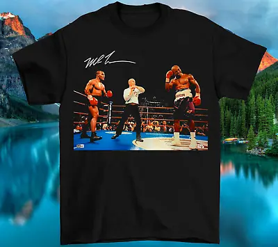 Mike Tyson Boxing Signature Legend Holyfield Ear Bite Black T-Shirt • $17.99