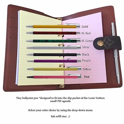 Pen Fits Louis Vuitton Small PM Agenda+ 100 Sheets Of Refill Insert Filler Paper • £39.69