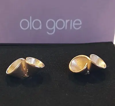  Ola Gorie 9ct Yellow Gold Clova Stud Earrings Scottish Boxed • £170