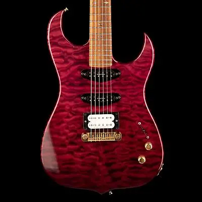 Pre Owned California Jalapeno Dark Transparent Red Electric Guitar With Case • $599.99