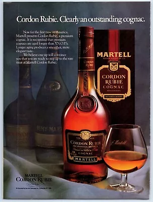 Martell Cordon Rubie Cognac  Clearly Outstanding  1987 Print Ad 8 W X 11  • $12.99