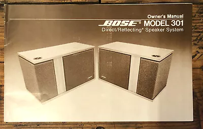 Bose  Model 301 Speaker  Owner / User Manual *Original* • $24.97