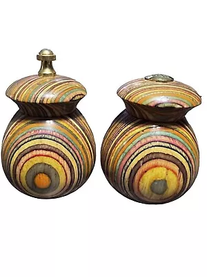 Mr. Dudley Marzo Rainbow Wooden Salt Shaker And Pepper Grinder Mill • $19.99