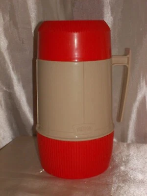 $13 • Buy Thermos Vacuum Jar +handle 6202 Orange & Tan, 1 Pint Size Wide Mouth King-Seeley