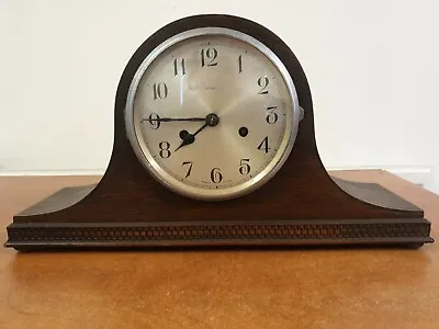 1930s 8 Day Striking Napoleon Hat Mantel Clock Oak Case C23 Enfield • £25