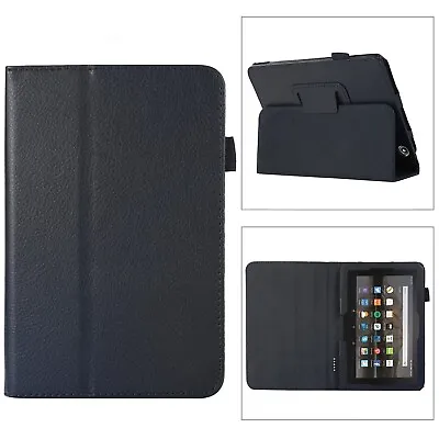 Amazon Fire 7 Folio Case - Leatherette Stand Cover For 7inch Tablet Ebook Reader • £5.95