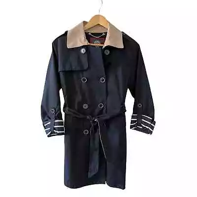 Vince Camuto Classic Belted Trench Coat Navy Blue  • $34