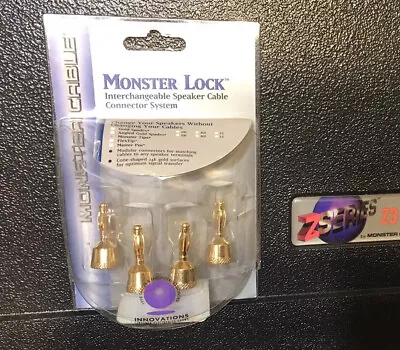 Monster Lock Banana Plugs For Master Pin Tips Z2 Biwire Bi-wire Z Series 2 Pairs • $157