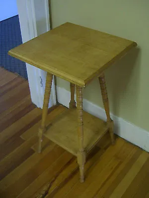 Vintage Birdseye Maple Plant Stand/ Two-tiered With Turned Legs • $239