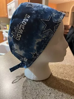 Dallas Cowboys Scrub Hat With Ties Surgical Skull Hat  Chemo Surgery Tech • $11.50