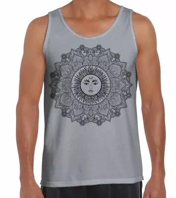 Sun Mandala Hipster Tattoo Large Print Men's Vest Tank Top • £12.95