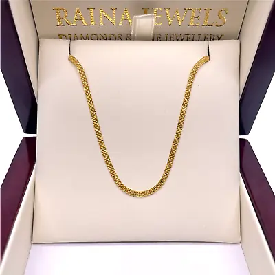 22ct Yellow Gold Fancy Flat Chain Necklace 18'' Inch 4gm • £465
