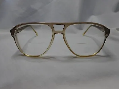 Vtg 80s Amber Brown Aviator Eyeglass Frames MP5004 57/19/145 Sturdy Retro • $39.99