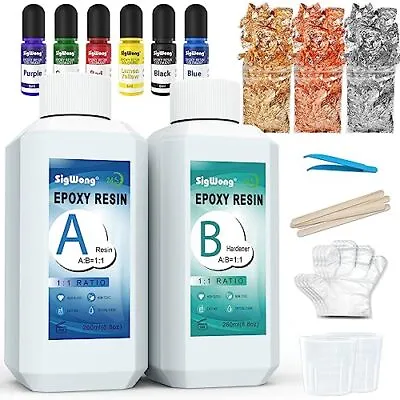 £17.84 • Buy SigWong Epoxy Resin Clear Crystal Coating Kit 541g/520ml - 2 Part Casting Resin
