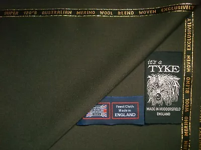 £59.99 • Buy SUPER 120’s WOOL BLEND SUITING FABRIC IN  Reseda Green  MADE IN ENGLAND = 3.4 M.