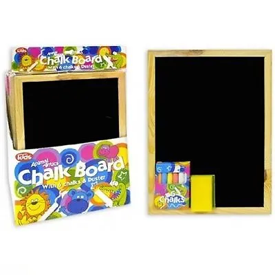 A4 CHALKBOARD Children Fun Kids Black Chalk Board Dry Wipe Blackboard UK SALE • £4.95