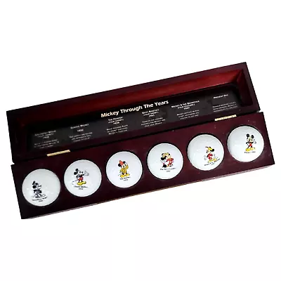 Disney Mickey Mouse Golf Balls Through The Years Set Wood Display Case And Box • $31.95