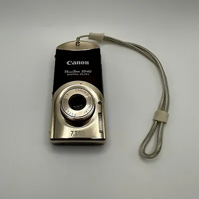 Canon PowerShot SD40 7.1MP Digital Elph Brown Camera Lens Error For Parts • $39.99