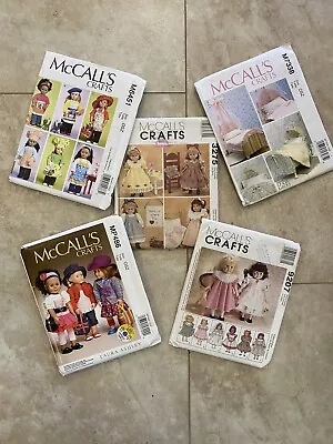 McCall's Crafts 18  Doll Clothes Patterns Lot Of 5 Uncut-SAVE $$- • $22