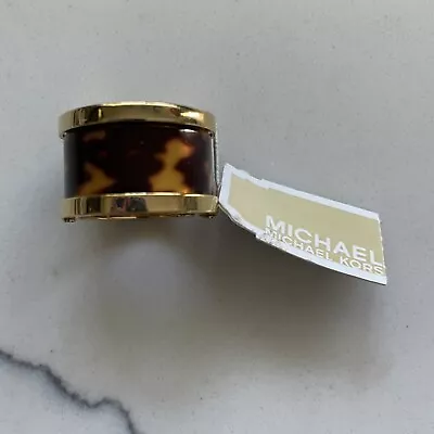 New Michael Kors Gold & Tortoise Shell Barrel Ring US Size 7 NWT Modern Glitz • $56